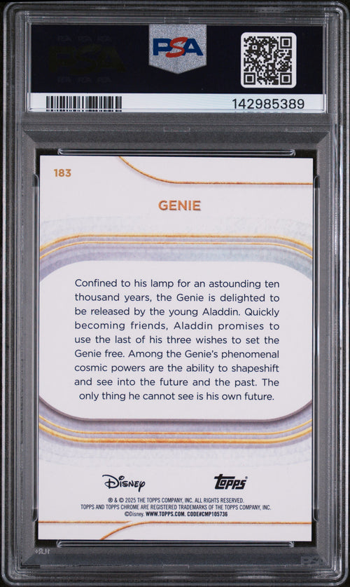 2025 Topps Chrome Disney Genie #183 Pink Refractor #/250 PSA 9 POP 2