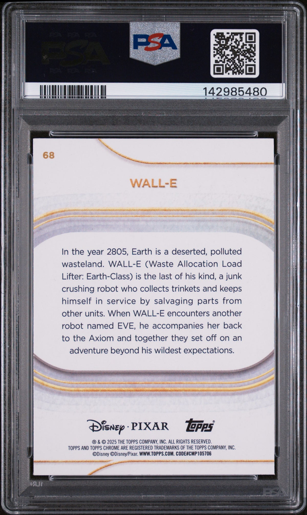 2025 Topps Chrome Disney Wall-E #68 Green Wave #/99 PSA 9 POP 6
