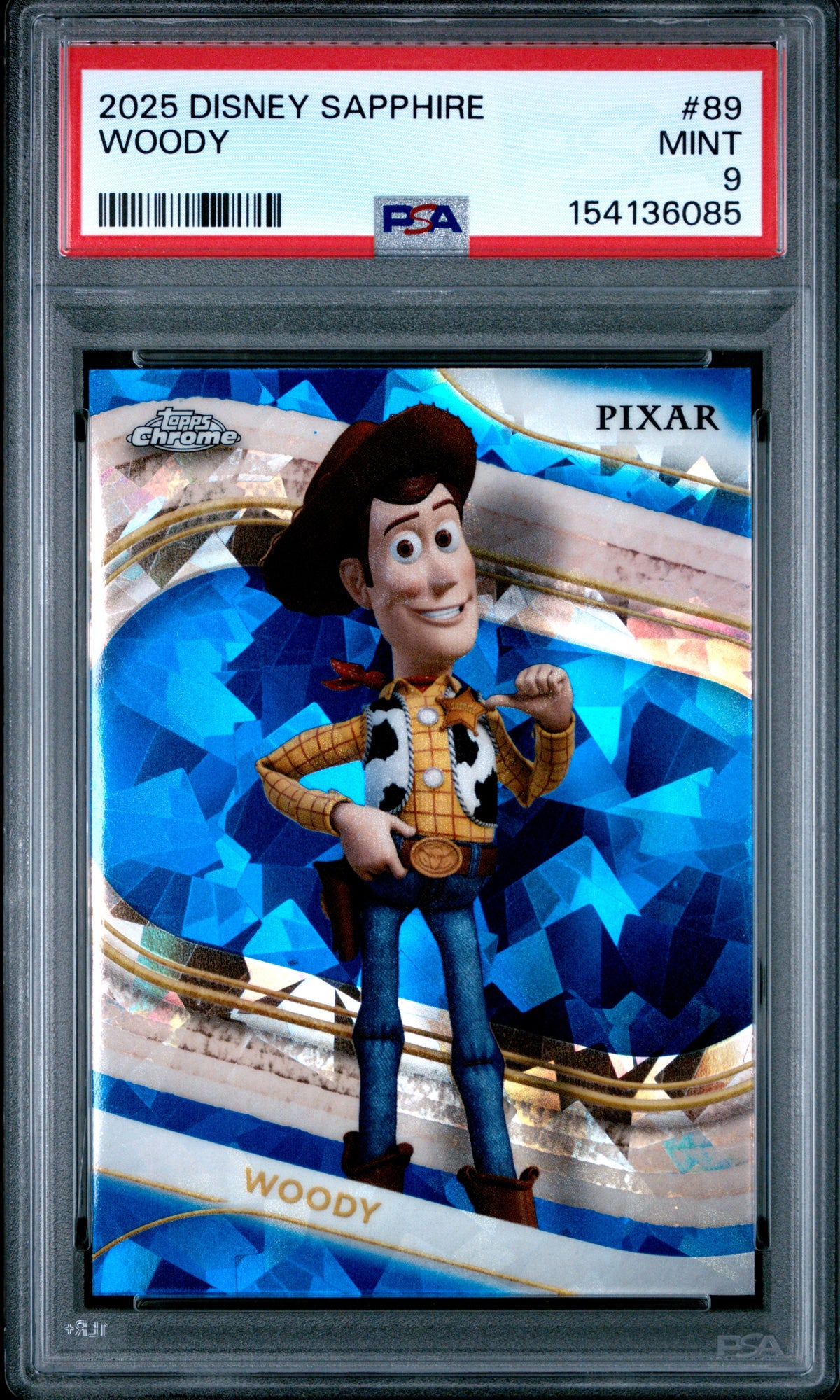 2025 Topps Chrome Disney Sapphire Edition Woody #89 PSA 9 MINT