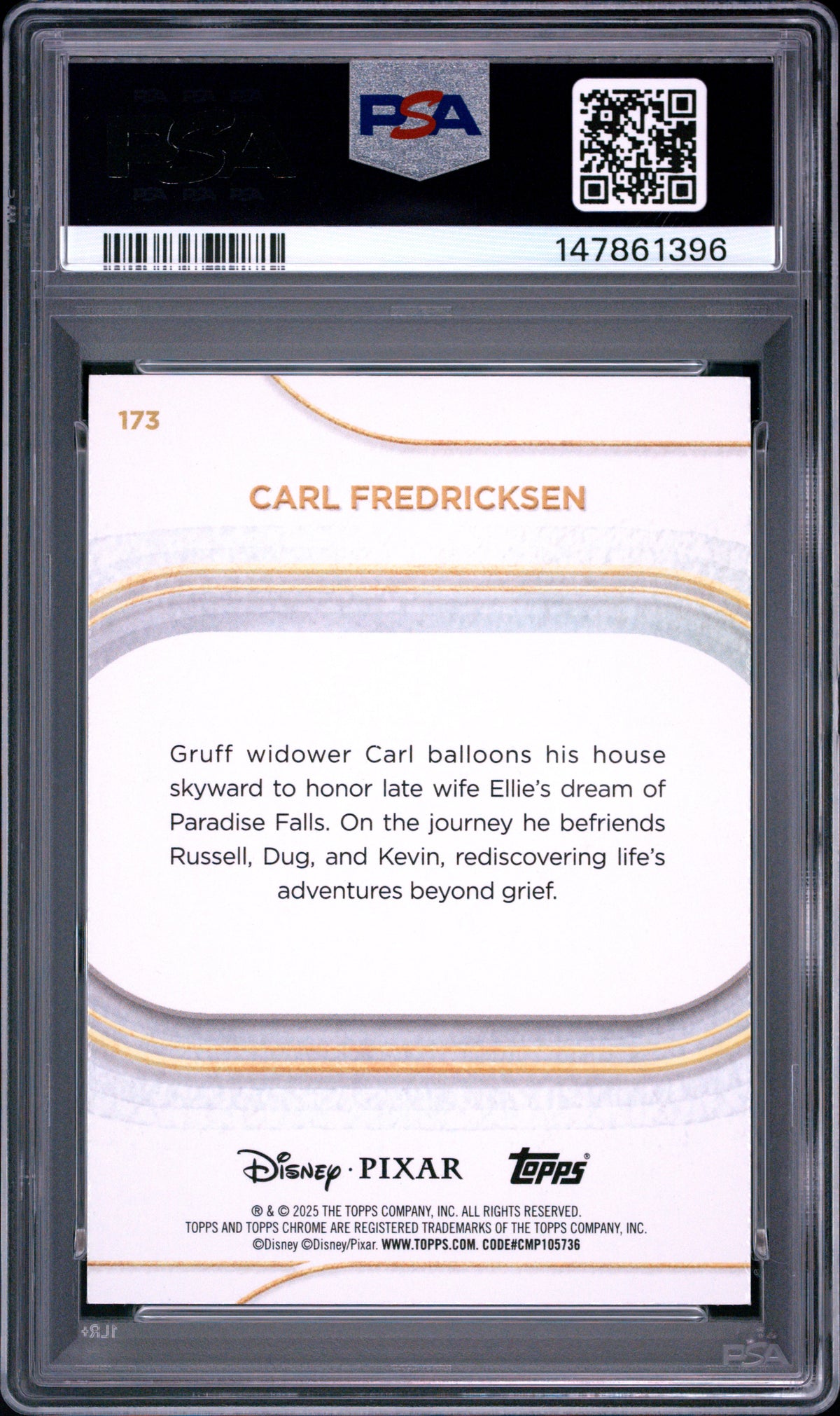 2025 Topps Chrome Disney Carl Fredricksen #173 Prism Refractor PSA 10 POP 2