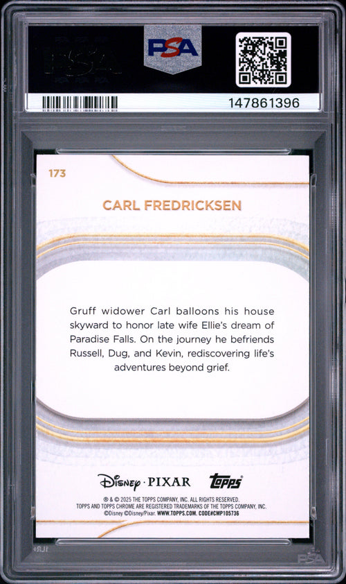 2025 Topps Chrome Disney Carl Fredricksen #173 Prism Refractor PSA 10 POP 2